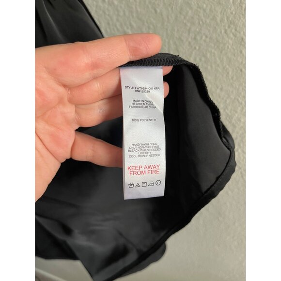 Jason Wu Black Cut-Out Satin Soft Glam Midi Dress XS - Picture 6 of 6